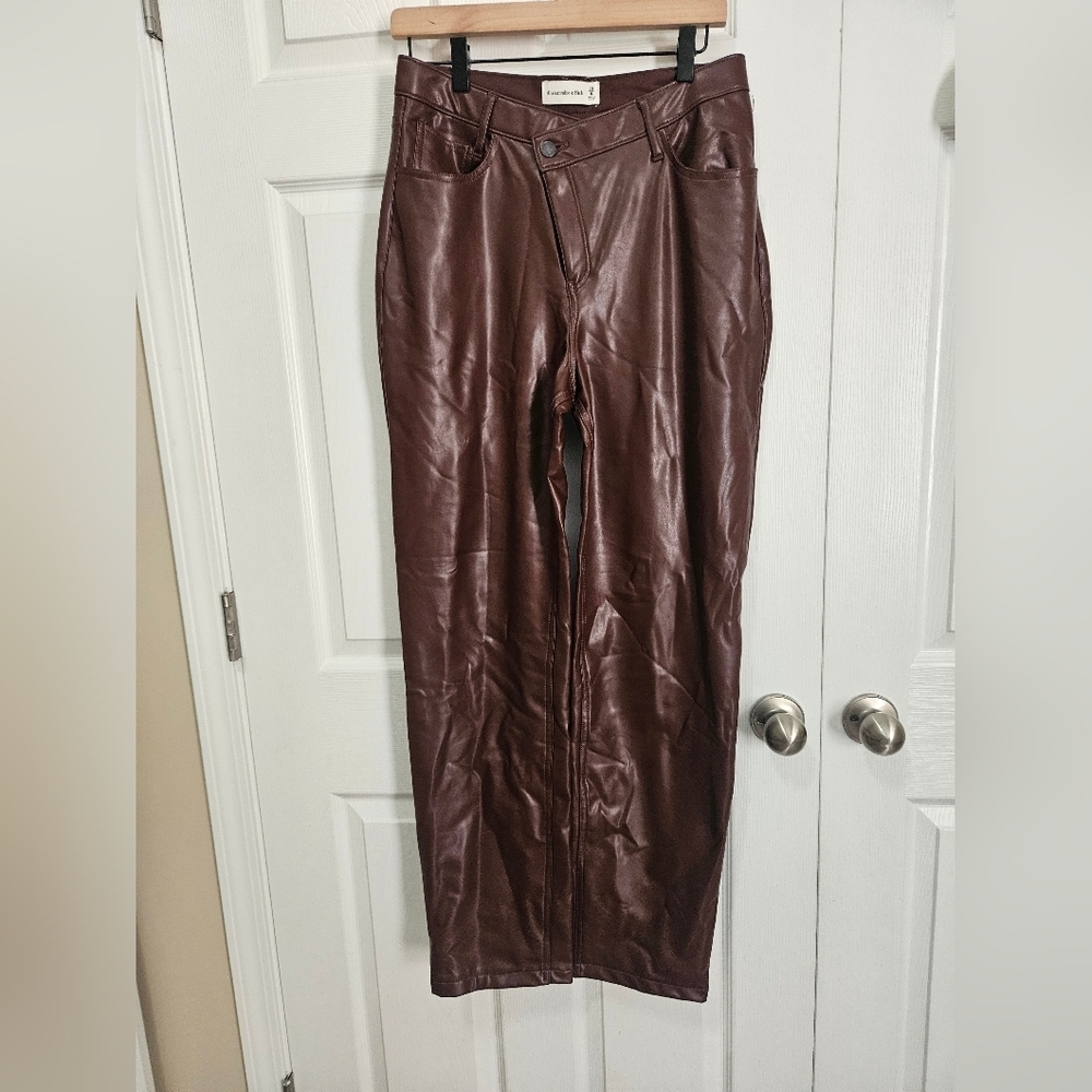 Abercombie Faux Leather Pants 8 Long